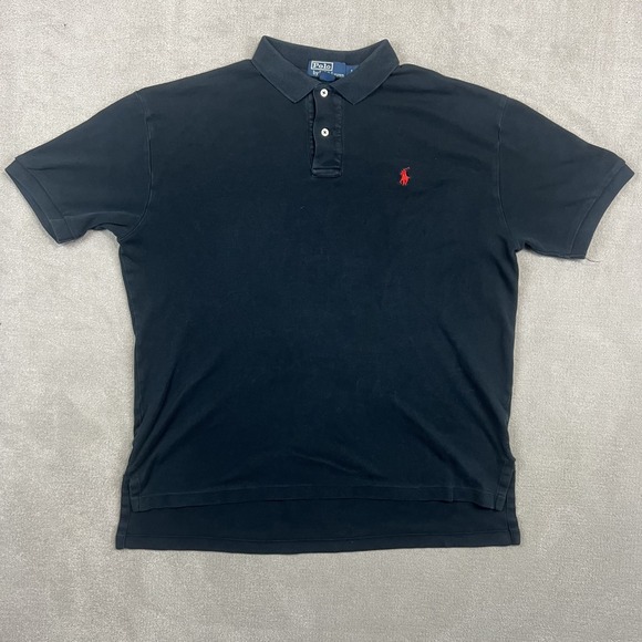 Polo Ralph Lauren Vintage Aesthetic Polo Shirt Size L Black Cotton Preppy Pony — photo 2